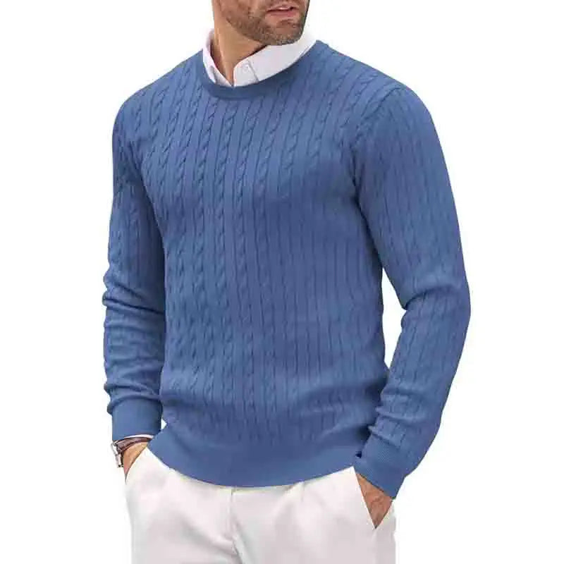 New Men's Casual Sweater Round Neck Long Sleeve Knitted Sweater