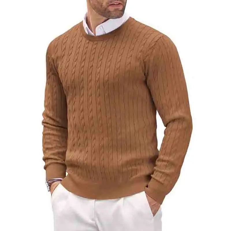 New Men's Casual Sweater Round Neck Long Sleeve Knitted Sweater