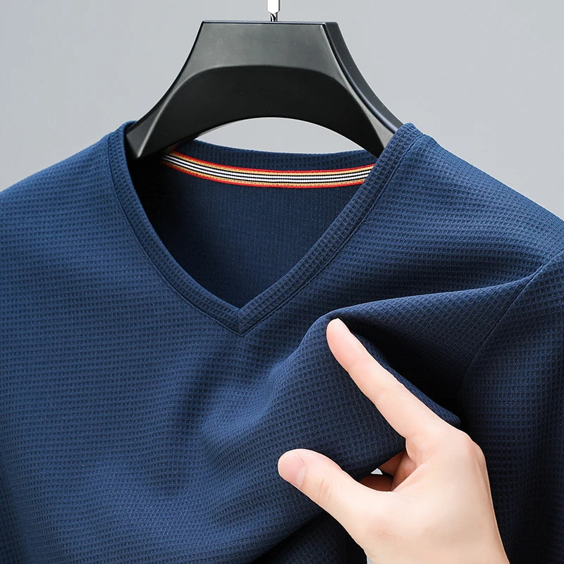 Men's New Waffle V Neck