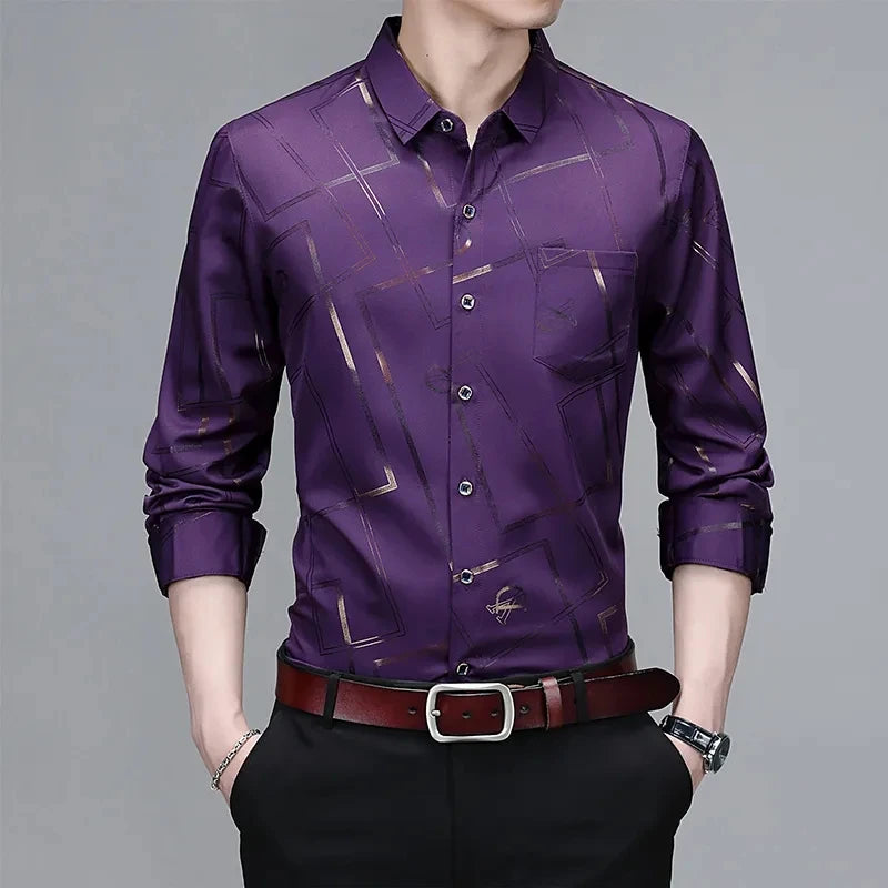 Casual and Fashionable Long Sleeved Printed Shirt