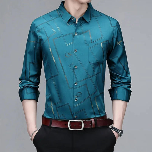 Casual and Fashionable Long Sleeved Printed Shirt