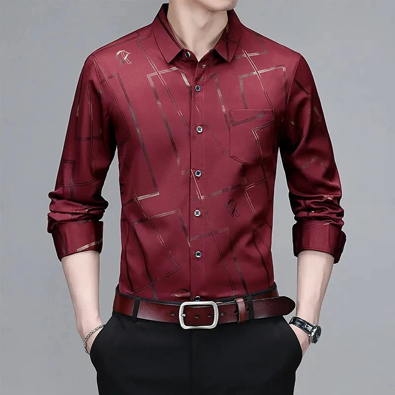Casual and Fashionable Long Sleeved Printed Shirt