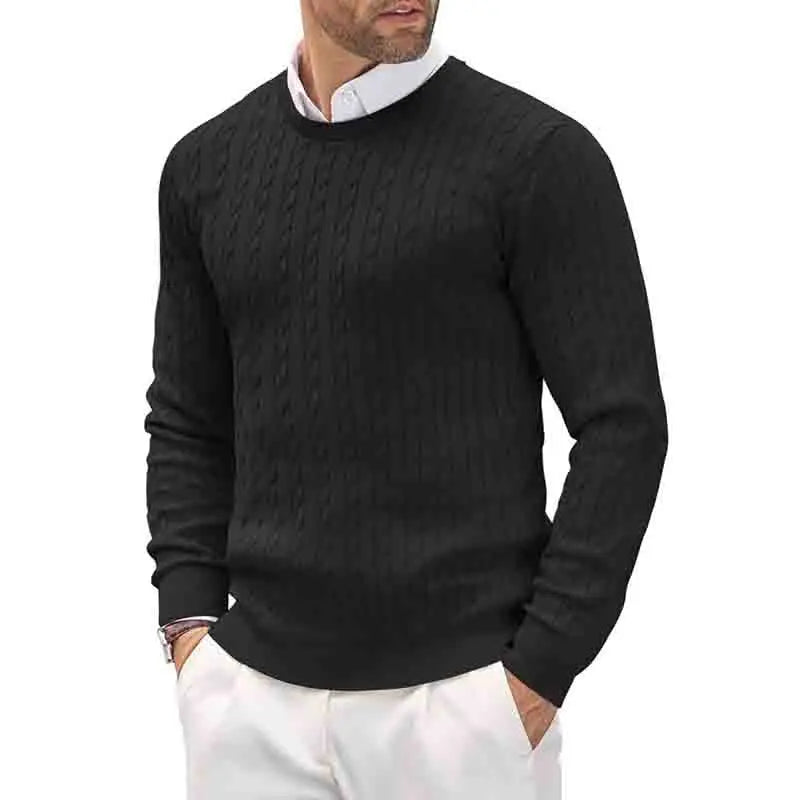 New Men's Casual Sweater Round Neck Long Sleeve Knitted Sweater