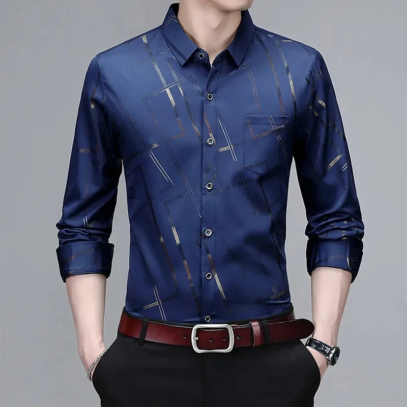 Casual and Fashionable Long Sleeved Printed Shirt